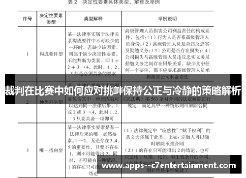 裁判在比赛中如何应对挑衅保持公正与冷静的策略解析